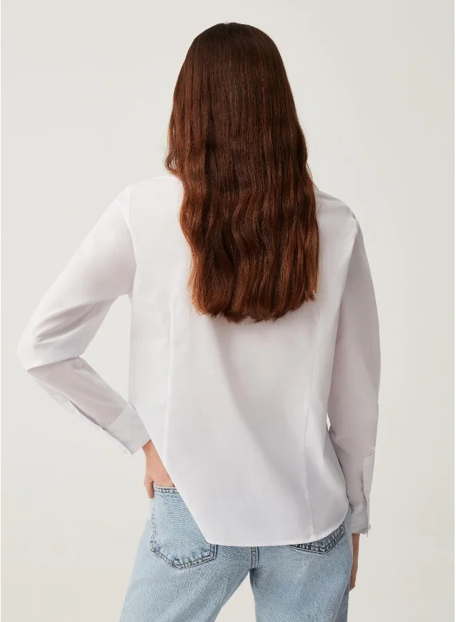 او في اس Slim-fit stretch shirt