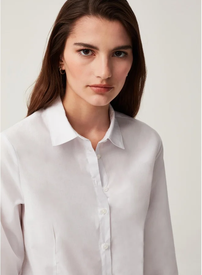 او في اس Slim-fit stretch shirt