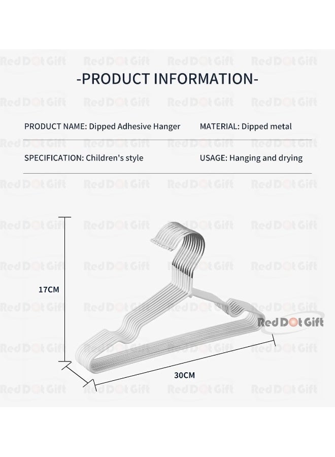 Red Dot Gift 10-Pack Baby Metal Hangers 30cm White Color - Nursery Clothes Hangers Non Slip Toddler Hangers for Children Clothes Space Saving Clothes Hangers Rubber Coat Hangers - Image 2