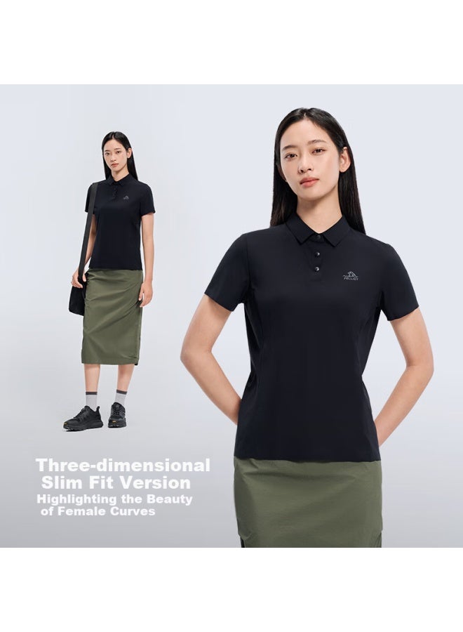 PELLIOT Pelliot Outdoor Quick-dry Polo Shirt Men Women Summer Sun Protection Short Sleeve T-shirt Top High Elastic Casual T-shirt 125215038 White M - Image 3