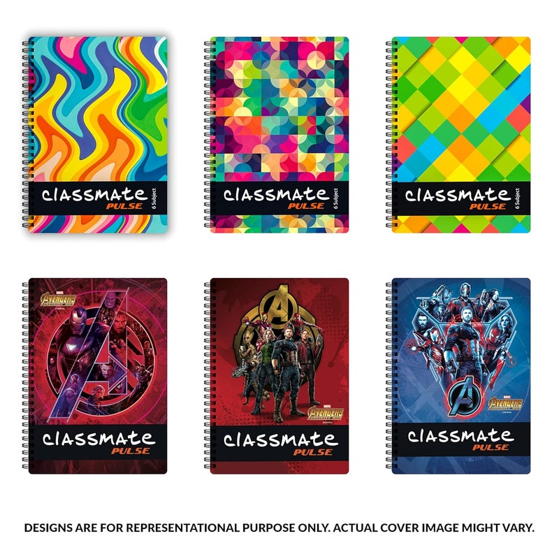 classmate Pulse Notebook - 24 X 18, 200 Pages Unruled, Wiro Binding, Pack of 8 - Image 2