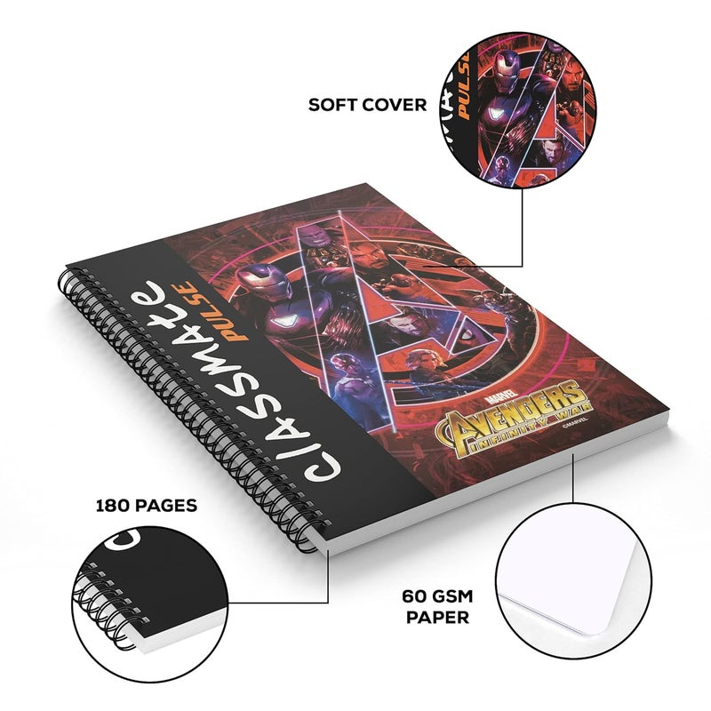 classmate Pulse Notebook - 24 X 18, 200 Pages Unruled, Wiro Binding, Pack of 8 - Image 5