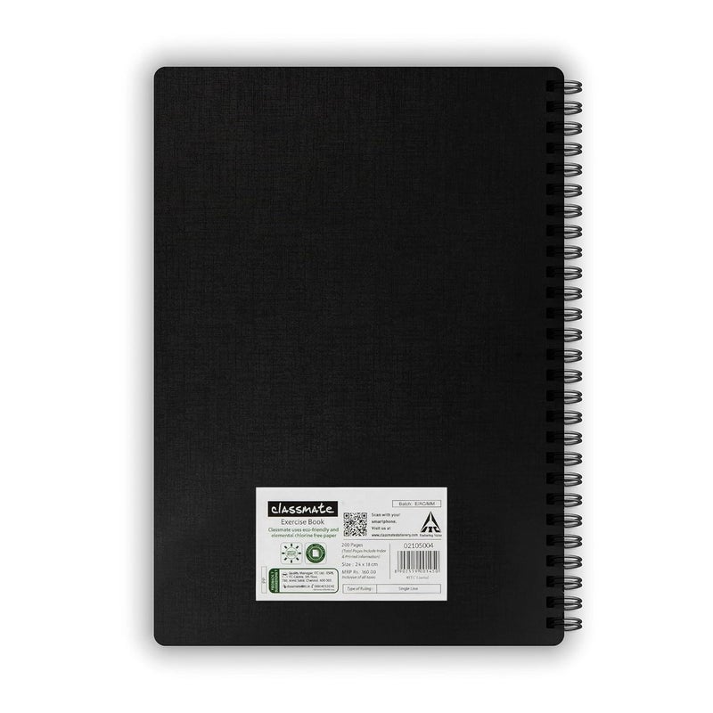 classmate Pulse Notebook - 24 X 18, 200 Pages Unruled, Wiro Binding, Pack of 8 - Image 3