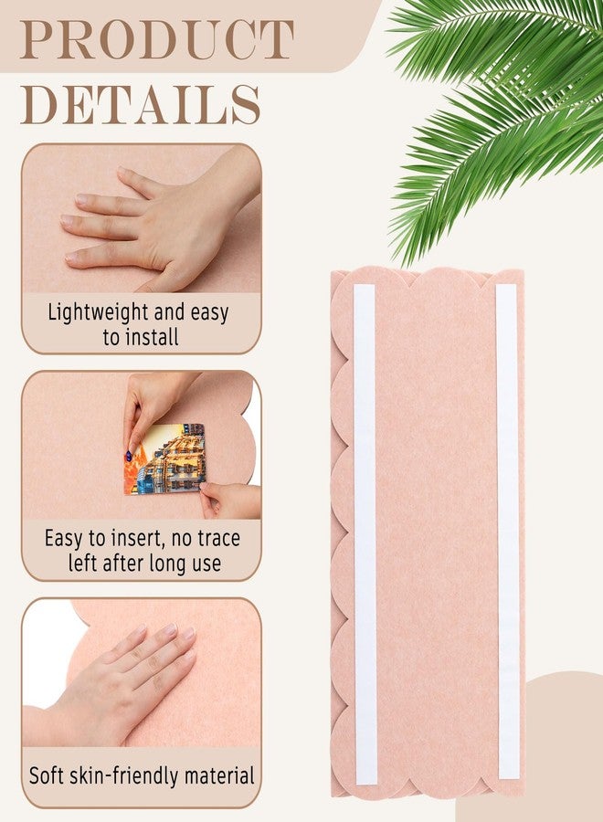 Mooliwe Scalloped Felt Bulletin Board Foldable Pin Cork Board Alternative for Wall Foldable Picture Vision Self Adhesive Bulletin Decorative(Cinnamon,48 * 36 Inch) - Image 3