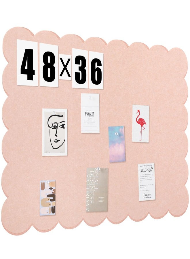Mooliwe Scalloped Felt Bulletin Board Foldable Pin Cork Board Alternative for Wall Foldable Picture Vision Self Adhesive Bulletin Decorative(Cinnamon,48 * 36 Inch) - Image 1