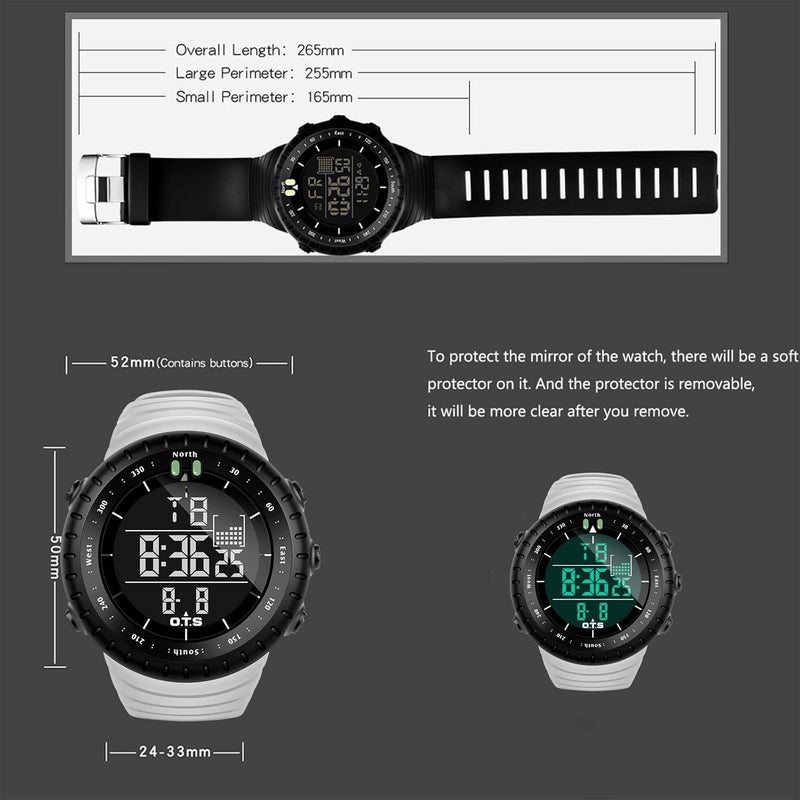 PALADA Men's Digital Sports Watch Waterproof Tactical Watch with LED Backlight Watches for Men - Image 2