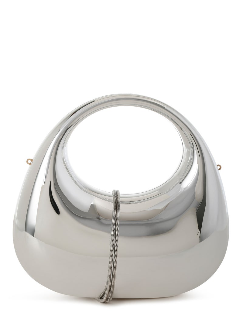 London Rag Acrylic Metallic Mini Clutch Bag in Silver  - Image 1