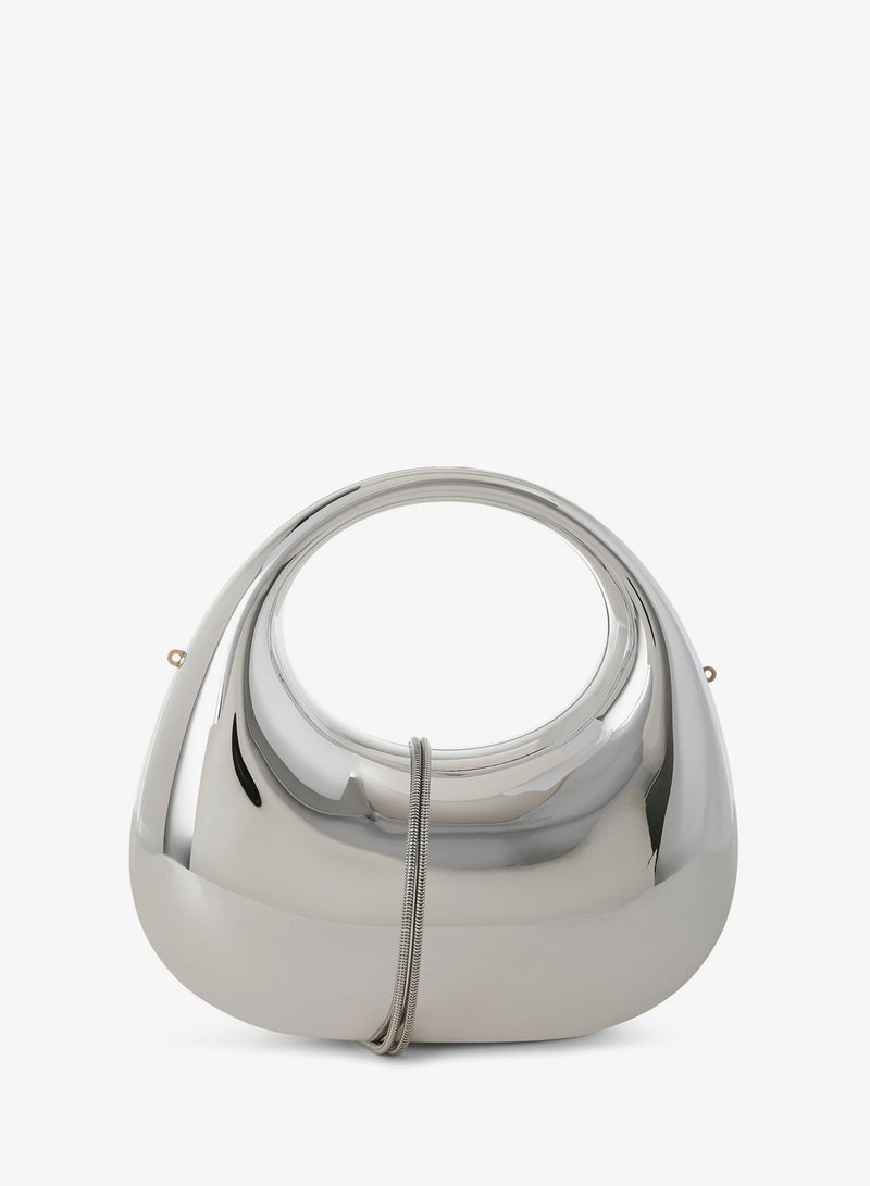 London Rag Acrylic Metallic Mini Clutch Bag in Silver - Image 1