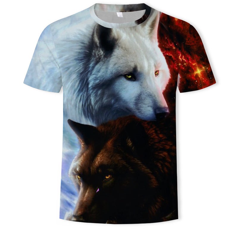 2024 Summer Explosions Trend Fox Wolf Men'S T-Shirt 3D Digital Printing Short Sleeve - Image 1