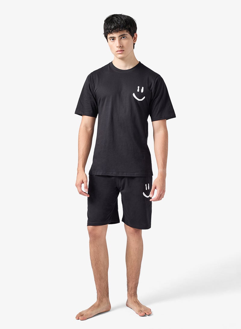 سفنتي فايف طقم بيجامة تي شيرت وشورت - Image 1