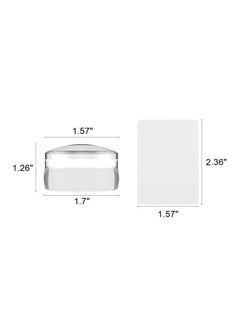 Bluezoo Nail Art Stamper Clear Silicone Stamping Jelly With Scraper Transparent Visible Body No Misplacement For Diy Nail Decor  - Image 3