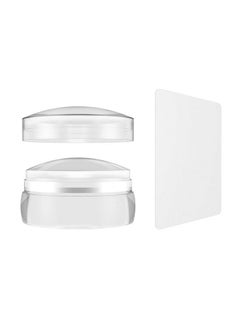 Bluezoo Nail Art Stamper Clear Silicone Stamping Jelly With Scraper Transparent Visible Body No Misplacement For Diy Nail Decor  - Image 1