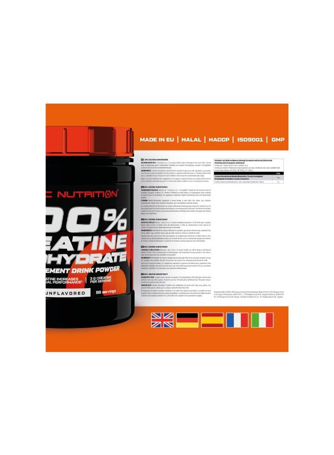 SCITEC NUTRITION مسحوق شراب مكمل غذائي أحادي هيدرات الكرياتين بنسبة 100% بدون نكهة، 300 جرام - Image 2