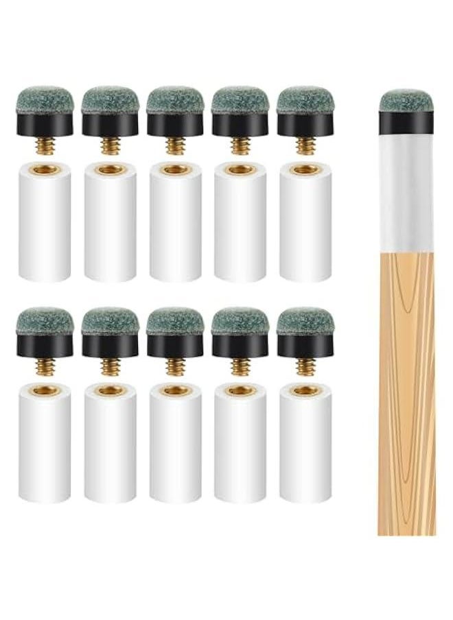 Generic 20 Billiard Cue Tips Replacement Kit with White Ferrules, Screw-On Pool Stick Tips, Blue, 12mm  - Image 1