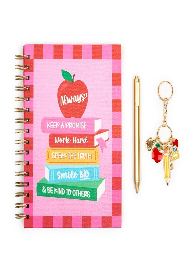 VOTUM Teacher Appreciation Gift Notebook Set with Pen & Charm, Spiral Journal for Educators, End of Year Thank You Present from Students, Back to School Supplies for Classroom, Gifts for Women Teachers - Image 1