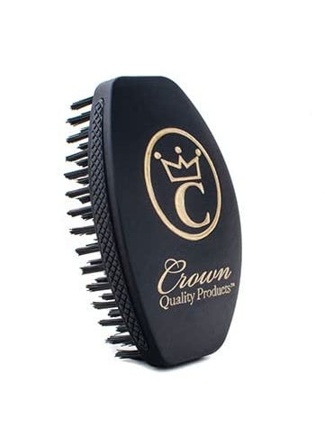 Crown Quality Products - NEW 360 Wave Brush 20  Matte Black Metallic Gold Logo  Hard Flex Bristles  Wet Dry Technology  Non Slip Grip Hairbrush  by Crown Quality Products  The Ultimate 360 Wave Brush - Image 1