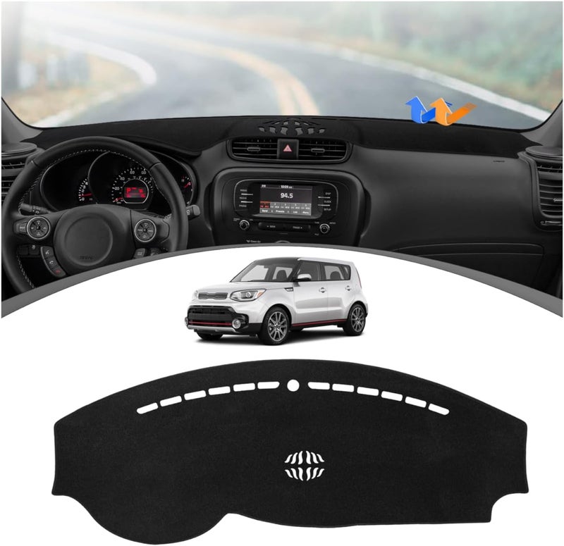 FIILINES Multi-purpose fine material Custom Fit for Dash Cover 2014-2019 Kia Soul Dashboard Mat Cover Sunshade Nonslip Mesh Protector No Glare Easy transit optimized build - Image 1
