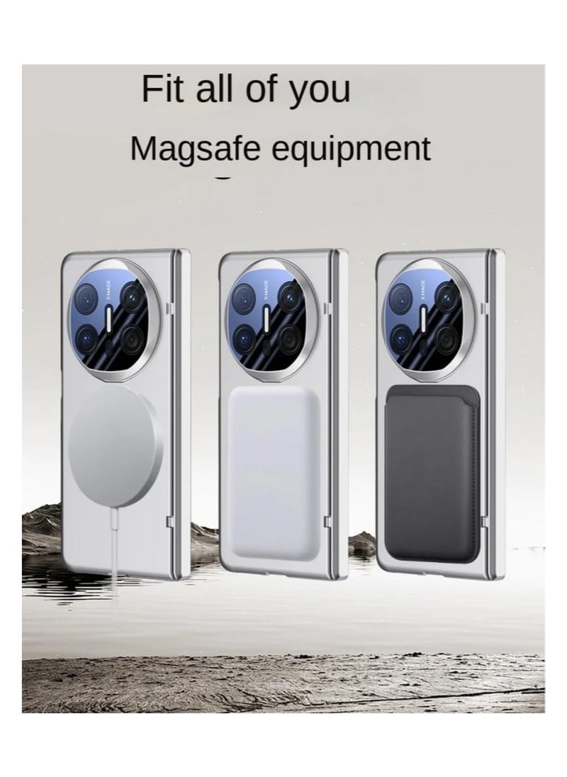 for Huawei Mate X6 Magnetic Case, Compatible with Mag-Safe, with Screen Protector and 360° Rotating Stand, PC Shockproof and Drop-proof Protective Case (Black)