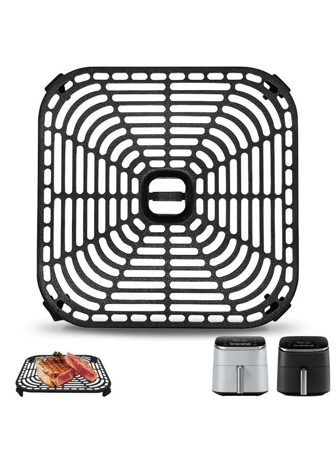 GXF Air Fryer Grill Pan for COSORI Air Fryer TurboBlaze 6 QT, Non-Stick 8.9''*8.9''Square Air Fryer Rack Replacement Parts Accessories Grill Plate Crisper Plate Tray with Rubber Bumpers, Dishwasher Safe - Image 1