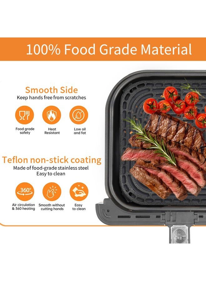 GXF Air Fryer Grill Pan for COSORI Air Fryer TurboBlaze 6 QT, Non-Stick 8.9''*8.9''Square Air Fryer Rack Replacement Parts Accessories Grill Plate Crisper Plate Tray with Rubber Bumpers, Dishwasher Safe - Image 5