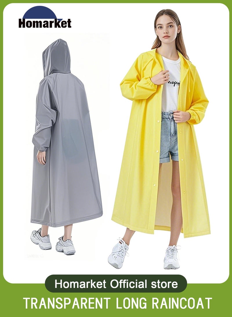 HomarKet Raincoat Rain Poncho for Adults 2 Pack EVA Rain Poncho for Women and Men Reusable Raincoat Jacket Packable  - Image 1