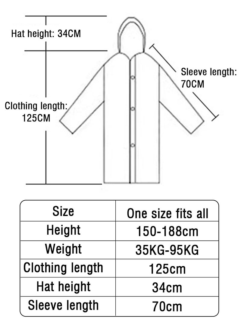 HomarKet Raincoat Rain Poncho for Adults 2 Pack EVA Rain Poncho for Women and Men Reusable Raincoat Jacket Packable  - Image 4