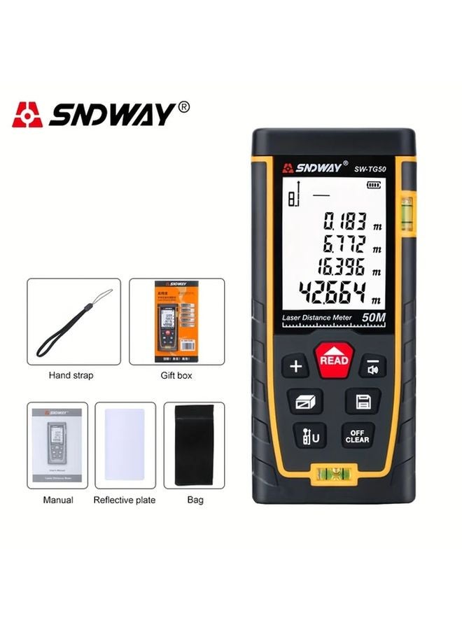 SNDWAY 50M Laser Distance Meter Digital Electronic Ruler Measuring Tool - Image 1