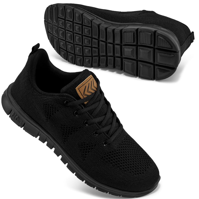 FUDYNMALC Womens Sneakers Tennis Shoes: Fashion Lightweight Non Slip Footwear for Walking Casual Travel All Black - Image 1