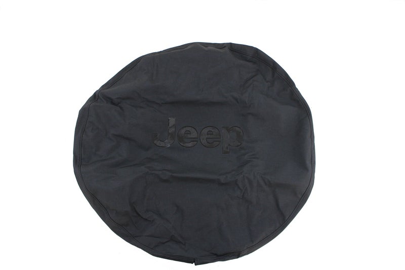 Jeep Genuine Jeep Accessories 82209949AB Cloth Spare Tire Cover with Black Jeep Logo - Image 1