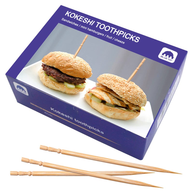 BLUE TOP 1500 pcs 4 Inch Kokeshi Toothpicks SkewersHighclass  Costeffective Appetizer Picks Extra Long toothpicks for Appetizers Cocktails Fruit Olive
