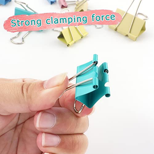 ZZTX Binder Clips Small Size Paper Clamps Clips Assorted Color, 1.0 Inches, 48 Pieces - Image 4