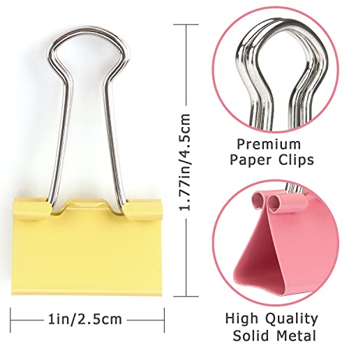 ZZTX Binder Clips Small Size Paper Clamps Clips Assorted Color, 1.0 Inches, 48 Pieces - Image 2