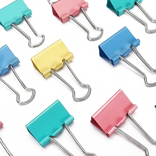 ZZTX Binder Clips Small Size Paper Clamps Clips Assorted Color, 1.0 Inches, 48 Pieces - Image 5
