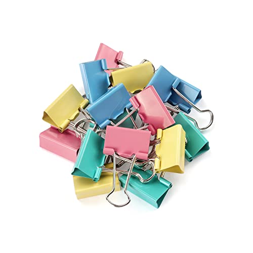 ZZTX Binder Clips Small Size Paper Clamps Clips Assorted Color, 1.0 Inches, 48 Pieces - Image 1