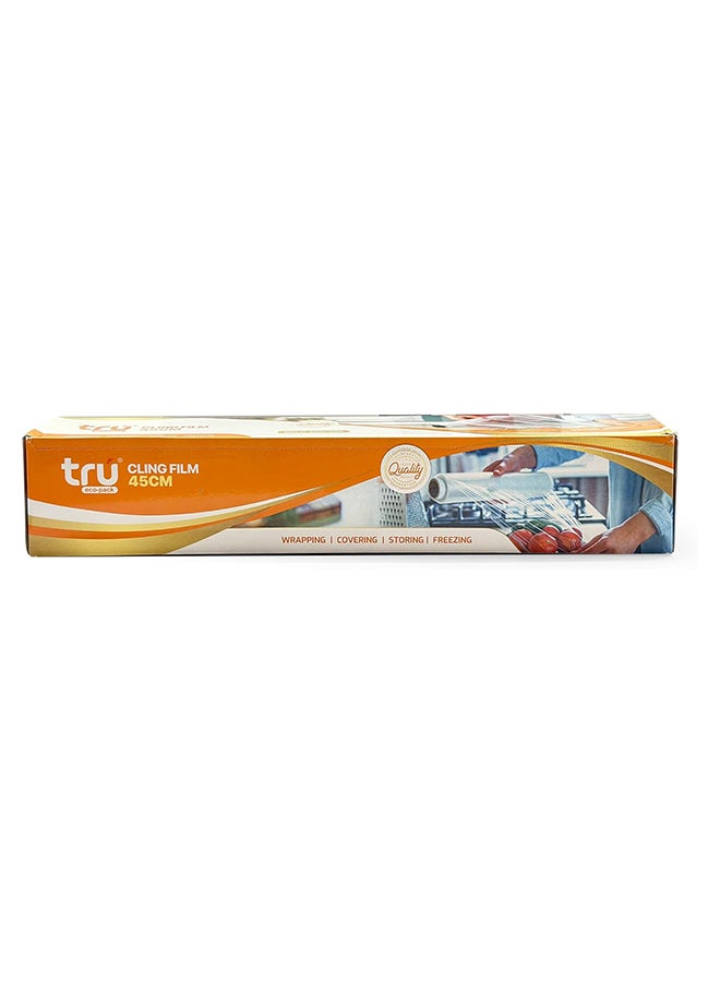 Tru Cling Film - 45cm x 1.5kg 1 Roll, BPA Free, Food Grade, Hygienic, Perfect for Freezing, Packing and Storing white - Image 1