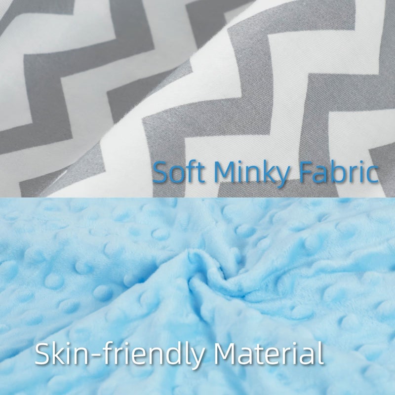 Cozy Minky Car Seat Cover Blue Gray Peekaboo Design Multi Use For Strollers And Nursing Wave Pattern - Image 4