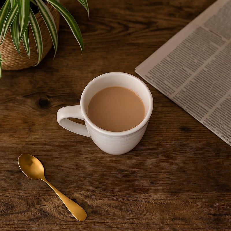 BS مجموعة أكواب بلس آند س لاينيا المزخرفة من البورسلين - 4 أكواب سعة 12 أونصة من السيراميك للقهوة والشاي - Image 4