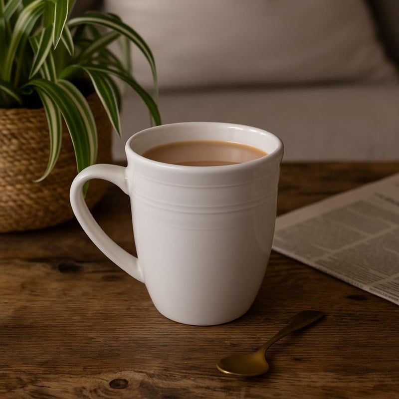 BS مجموعة أكواب بلس آند س لاينيا المزخرفة من البورسلين - 4 أكواب سعة 12 أونصة من السيراميك للقهوة والشاي - Image 2