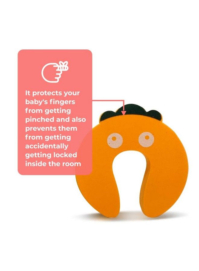 BABYSAFEHOUSE حارس باب لقرصة الأصابع؛ مثبت باب لسلامة الأطفال وحمايتهم من إغلاق الأبواب غير المقصود وقفل الأبواب العرضي (شكل فاكهة عبوة من 4)  - Image 5