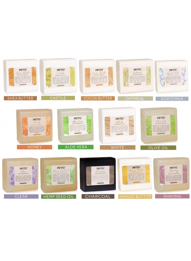 Pifito Pifito Melt and Pour Soap Base Sampler (7 lbs) Assortment of 7 Bases (1lb ea) Argan Oil, Avocado Oil, Castor Oil, Charcoal, Tea Tree Oil, Goats Milk, Aloe Vera Glycerin Soap Making Supplies - Image 4