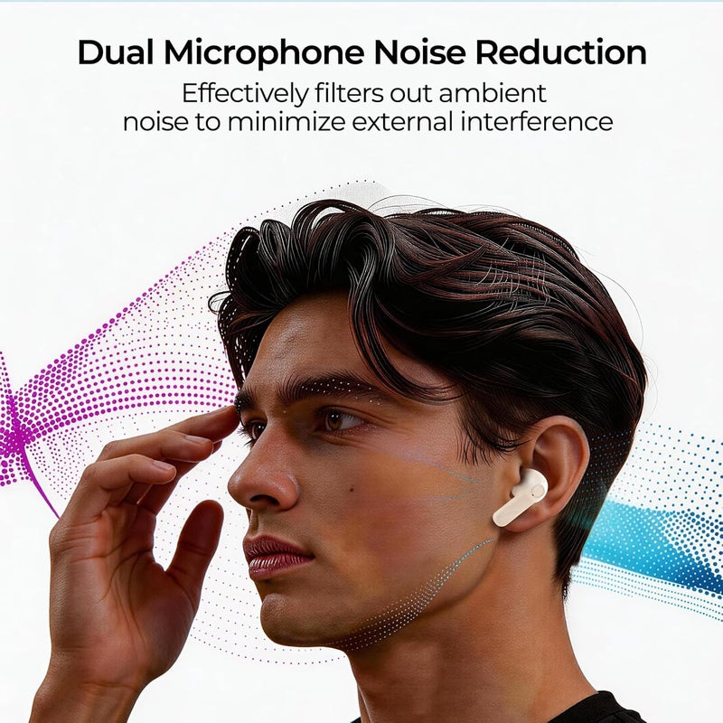 KIESLECT Free ANC Bluetooth 5.3 Wireless Earphones, 35dB Active Noise Cancellation, 13mm Dynamic Drivers 60 Hours Battery Life 4 Microphones with ENC Call IPX4 3.8g per Earbud, Fast Charge, Custom EQ Mode - Image 4