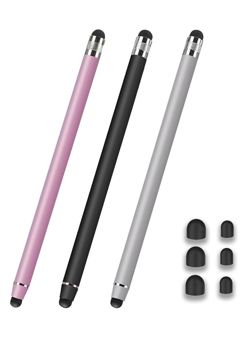 YESPLUS Stylus Pens for Touch Screens – 4 Pack 2-in-1 Capacitive Stylus with 8 Spare Tips – Compatible with iPad Pro, iPhone, Samsung Galaxy & All Touch Devices - Image 1
