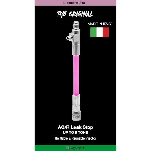 ERRECOM Extreme Ultra A/C Leak Stop Direct Easy Inject Solution for HVAC&R Systems up to 6 Tons with 1/4 SAE Charging Port, for all Refrigerants and Oils | Reusable, Refillable, US Patented - 0.2 fl oz (6 mL) - Image 1