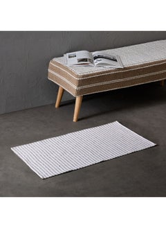 Home Box Allan Snow Recycled Cotton Dhurrie 120 x 60 cm  - Image 1