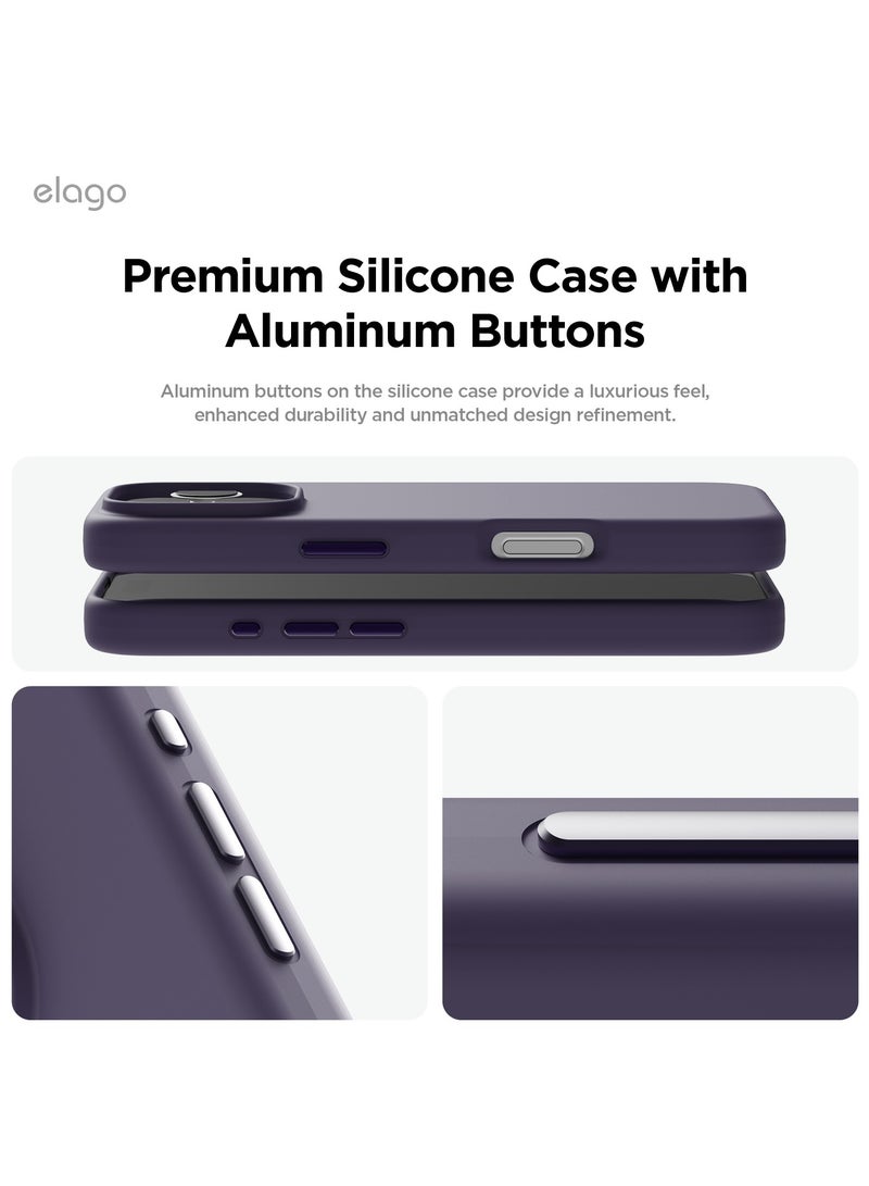 Elago Magnetic Liquid Silicone for iPhone 16 Pro MAX Case Cover Compatible with MagSafe Shockproof - Deep Purple - Image 4