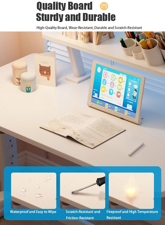 TAPIT Bedside Computer Table 25.5 to 35.04 Inch Height Adjustable Desk Laptop Stand Standing Desk with Wood Tabletop Adjustable Bedside Table Coffee Table (White) - Image 2
