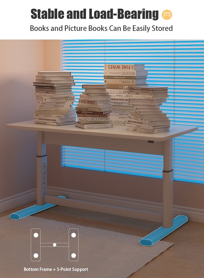 TAPIT Bedside Computer Table 25.5 to 35.04 Inch Height Adjustable Desk Laptop Stand Standing Desk with Wood Tabletop Adjustable Bedside Table Coffee Table (White) - Image 4