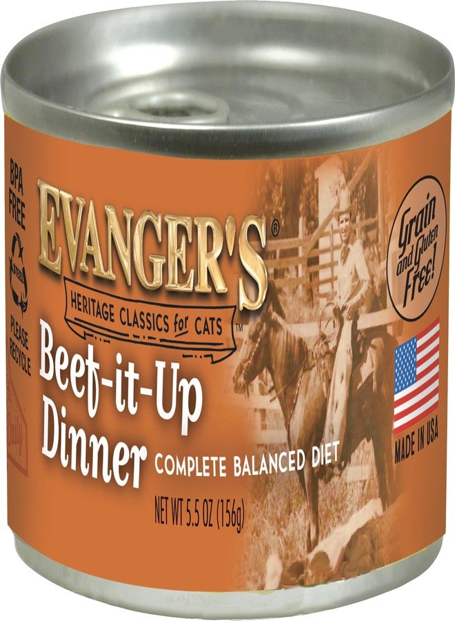 Evanger's Heritage Classics Beef It Up Dinner for Cats - 24 Count, 5.5 oz Each - Market Fresh Beef, Grain Free, Limited Ingredients, Traditional Loaf Style - Image 1