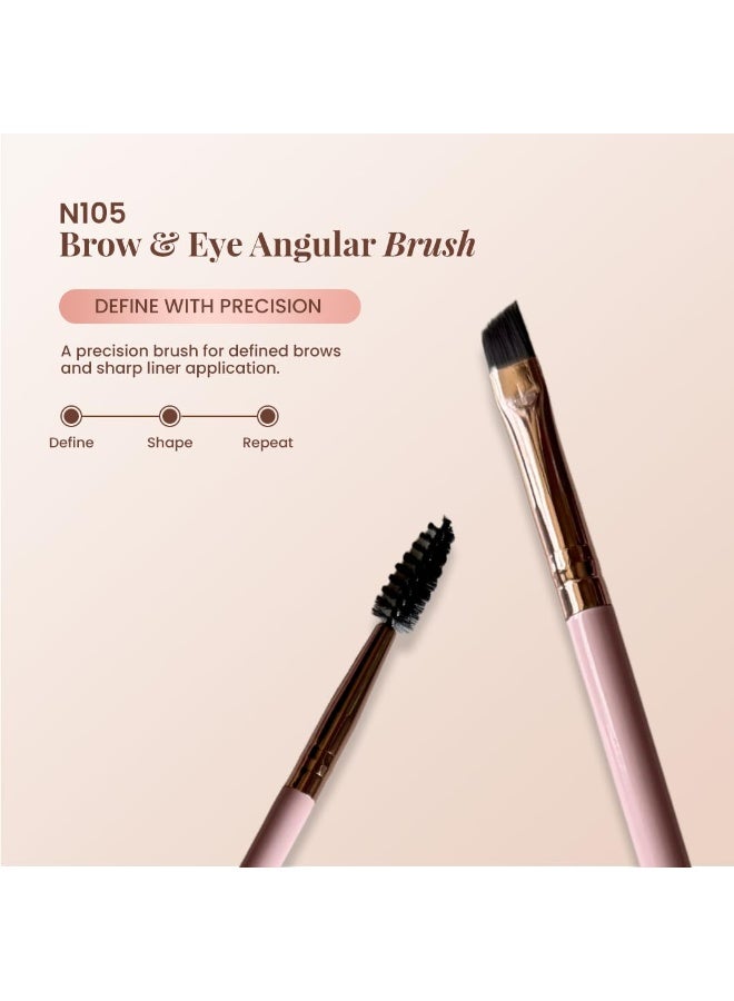 Noak فرشاة NOAK N105 المائلة للحواجب والعينين | فرشاة مكياج دقيقة لتحديد الحواجب ورسم خطوط دقيقة ومحددة (آيلاينر) | تمنح لمسة نهائية ناعمة ومتجانسة | شعيرات ناعمة وكثيفة | فرشاة مكياج قابلة لإعادة الاستخدام (NOAK N105) - Image 4