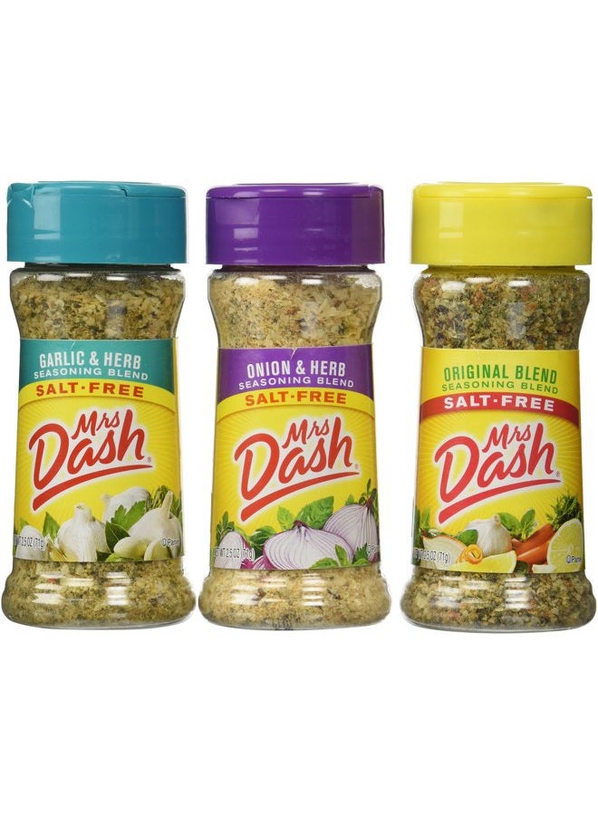 Combo All Natural Seasoning Blends 2.5 oz; Original,Onion&Herb,Garlic&Herb by Mrs. Dash